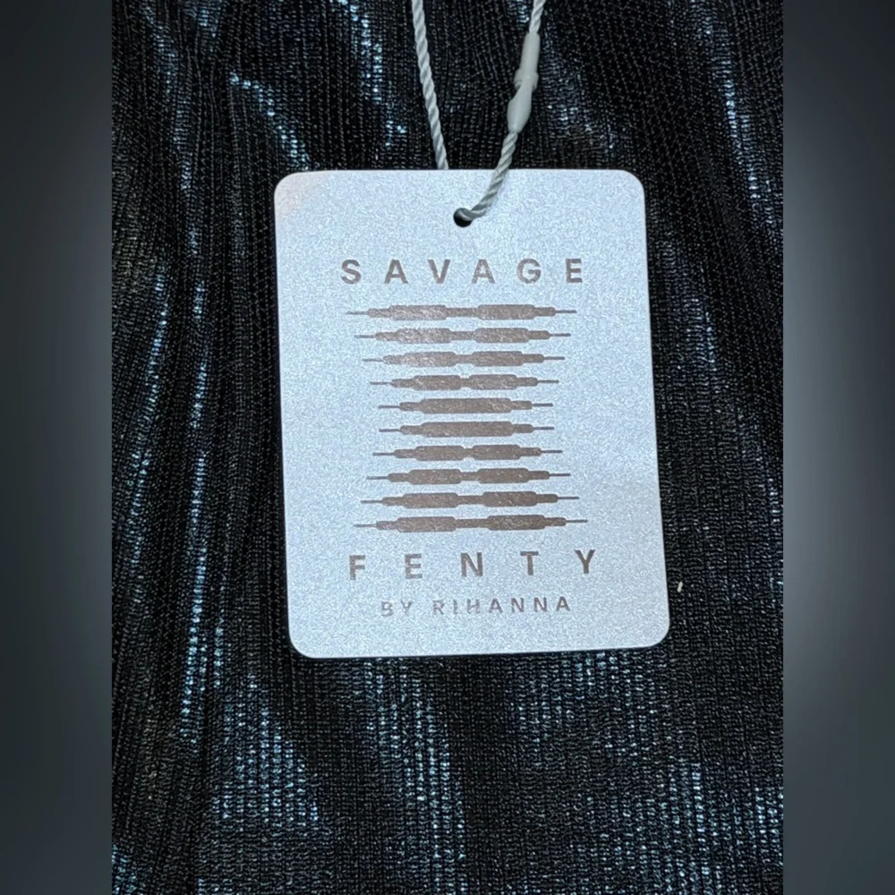 NEW Savage X Fenty Chain Reaction Metallic Black Basketball Shorts Streetwear L - Picture 10 of 14